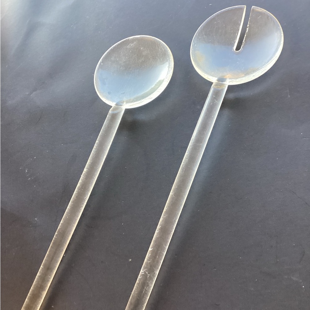 Lucite vintage salad tongs
